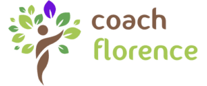 Logo Florence Coach représentant un tronc brun des feuilles vertes clair et foncées et une feuille violette